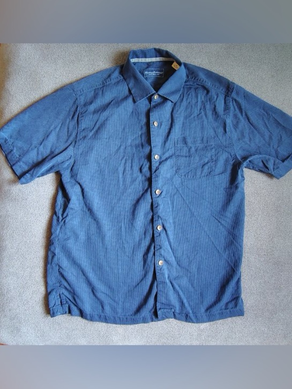 Tommy Bahama Shirt Mens XL Blue 100% Silk Diamond Jacquard Camp Button Up